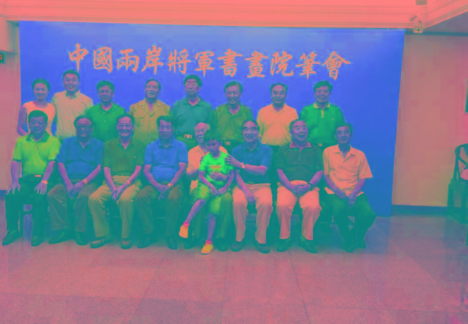 空軍原副司令景學勤中將、海軍原副司令趙興發(fā)中將等16位將軍合影留念